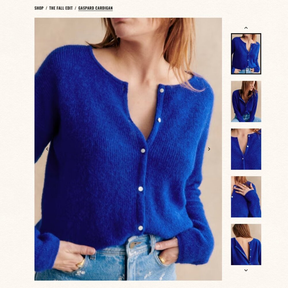 Sezane Cobalt Gaspard Cardigan - Size XS